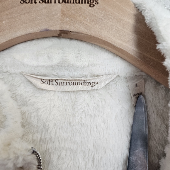 Large Soft Surroundings Ivory White Soft Pullover Sweater Half Zip Textured - Picture 8 of 9